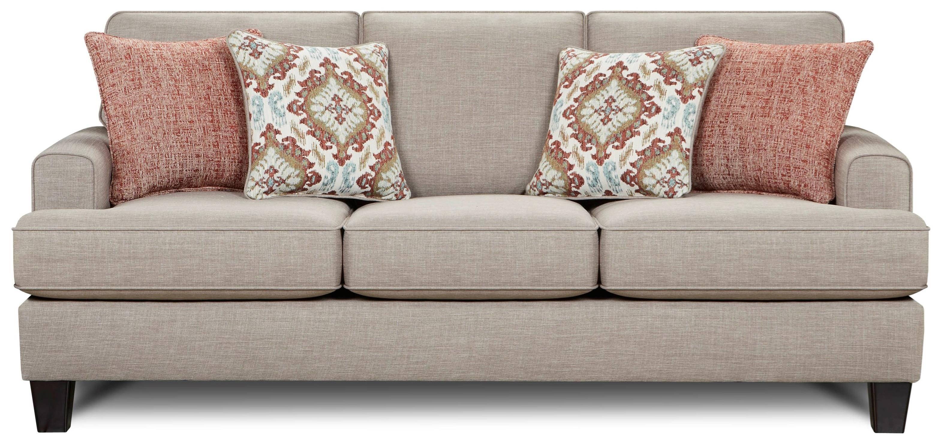 Fusion Furniture 2600 Contemporary Sofa with Small Track Arms Colder